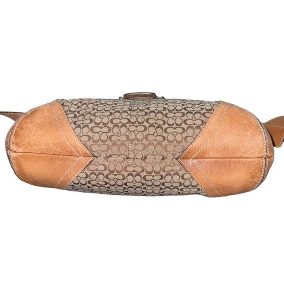 Coach Vintage Crossbody Bag Canvas Leather Trim Brown Beige - Picture 7 of 15